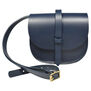 Dark blue leather saddle bag by Natthakur